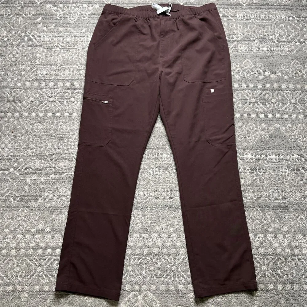 Figs Cairo Cargo Scrub Pants Mens XL Brown Straight Nurse Vet Medical Uniform